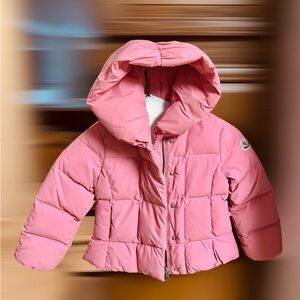 Moncler GIROFLEE GIUBOTTO Mauve Pink Puffer Jacket Toddler Girl Sz 4 Dry Cleaned